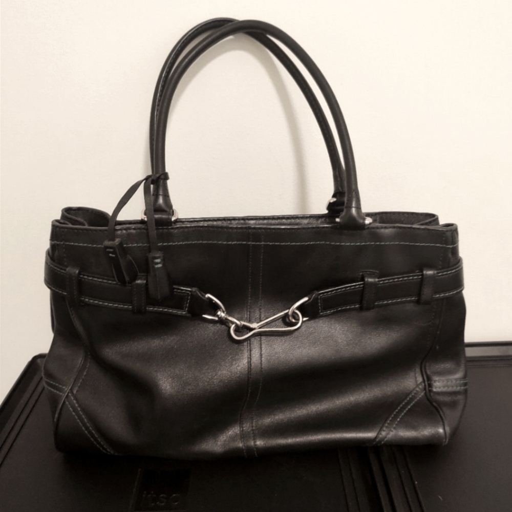 FINAL PRICE Black Coach Hampton Leather Bag